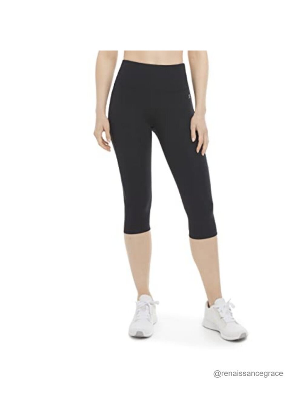 High Waist Fitted Crop Leggings Polyester Blend Yoga